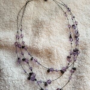 CLEARANCE Elegant Purple Beaded Necklace